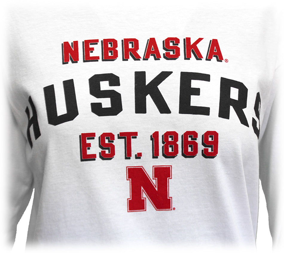 Womens Huskers Established LS Zip Tee