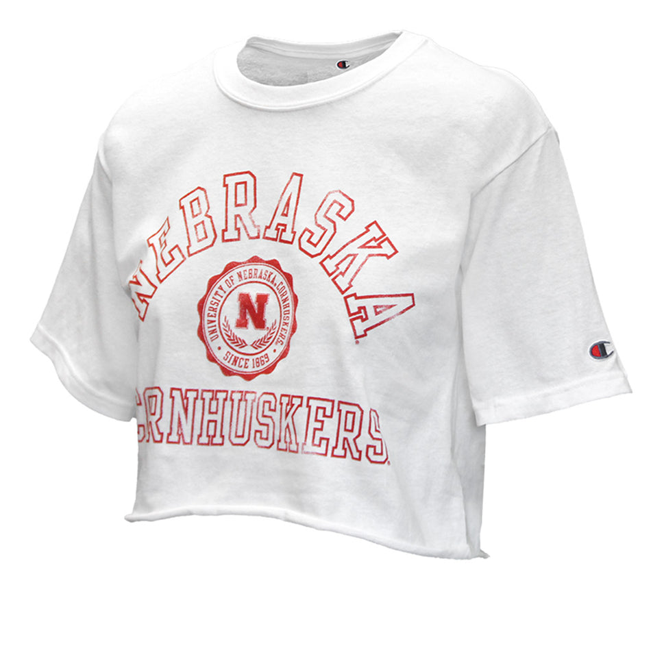 Ladies Nebraska Boyfriend Crop Tee