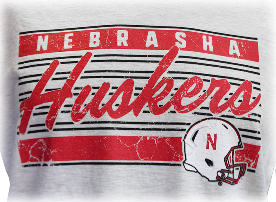 Nebraska Huskers Helmet Linen Tee