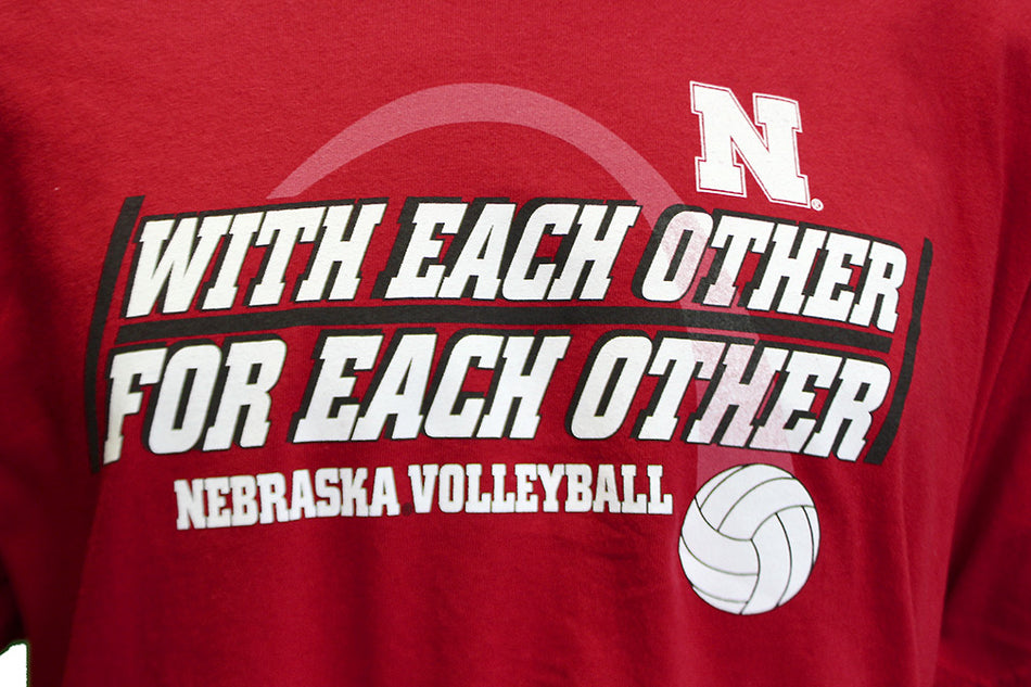 With Each Other Huskers Volleyball Tee