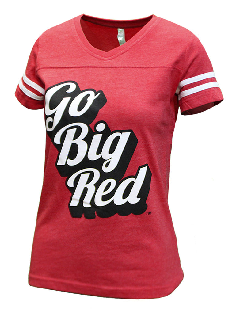 Womens GBR Jersey Stripe V-neck