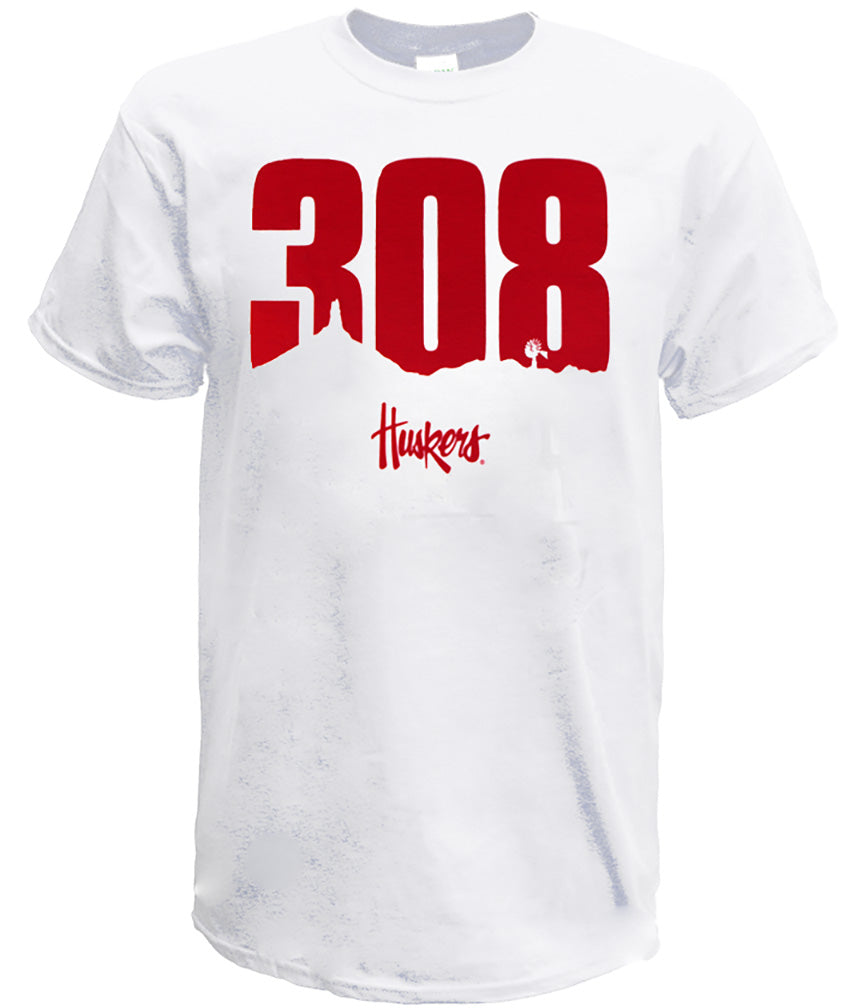 308 Husker Pride Panhandle Tee - White