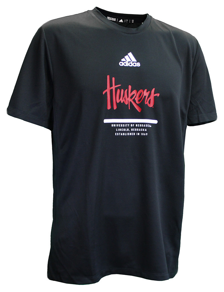 Adidas Official Huskers Sideline Training Tee - Black