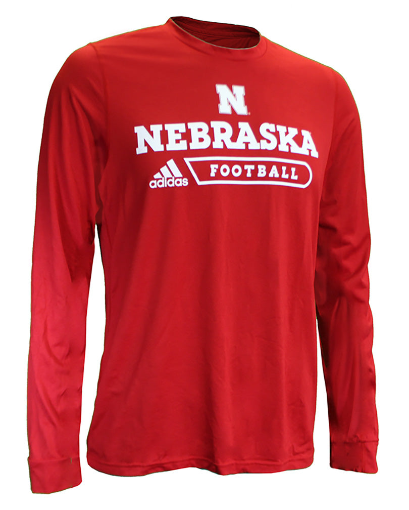Adidas Nebraska Football Authentic Locker LS Tee - Red