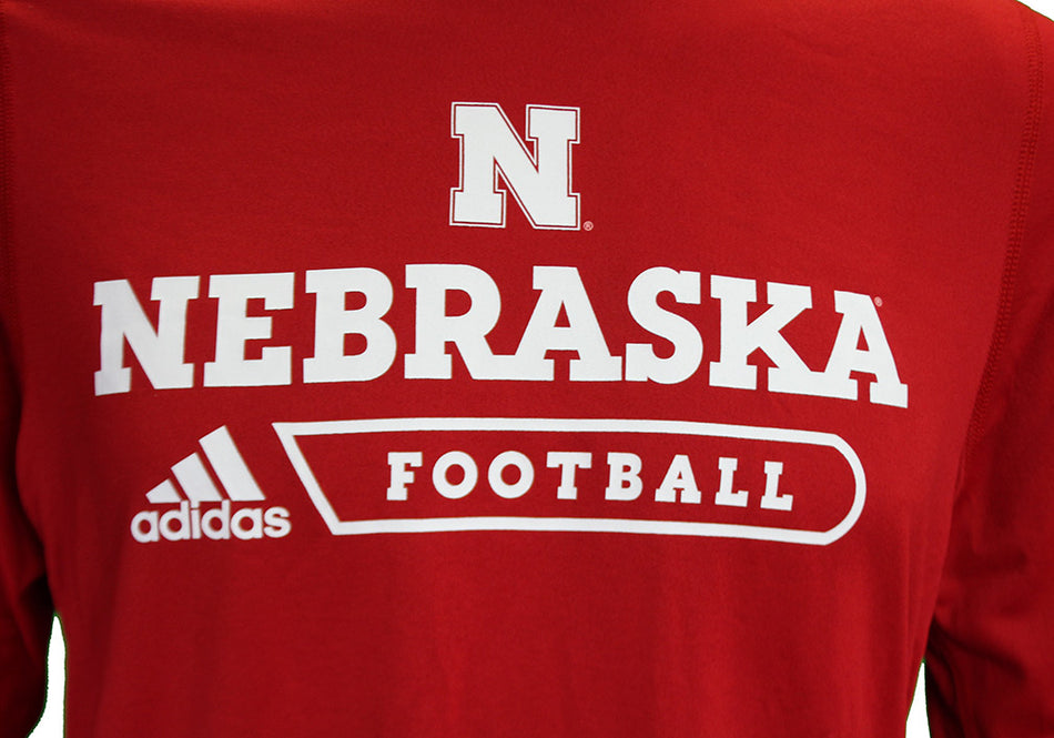 Adidas Nebraska Football Authentic Locker LS Tee - Red