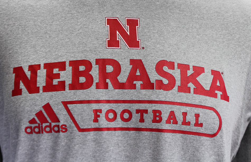 Adidas Nebraska Football Authentic Locker LS Tee - Grey