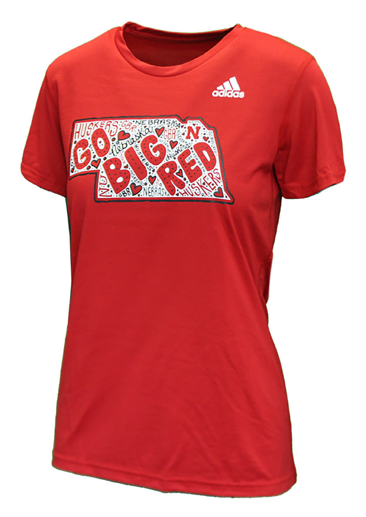 Adidas Womens GBR Nebraska State Tee