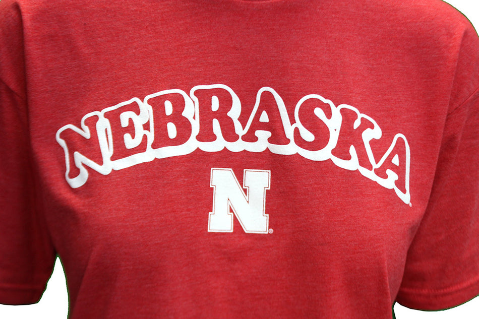 Womens Nebraska Vinton Melange Tee
