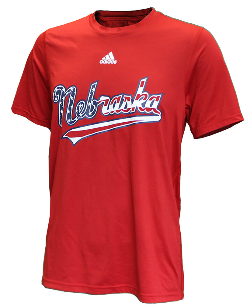 Adidas Huskers Baseball Flag Jersey Tee