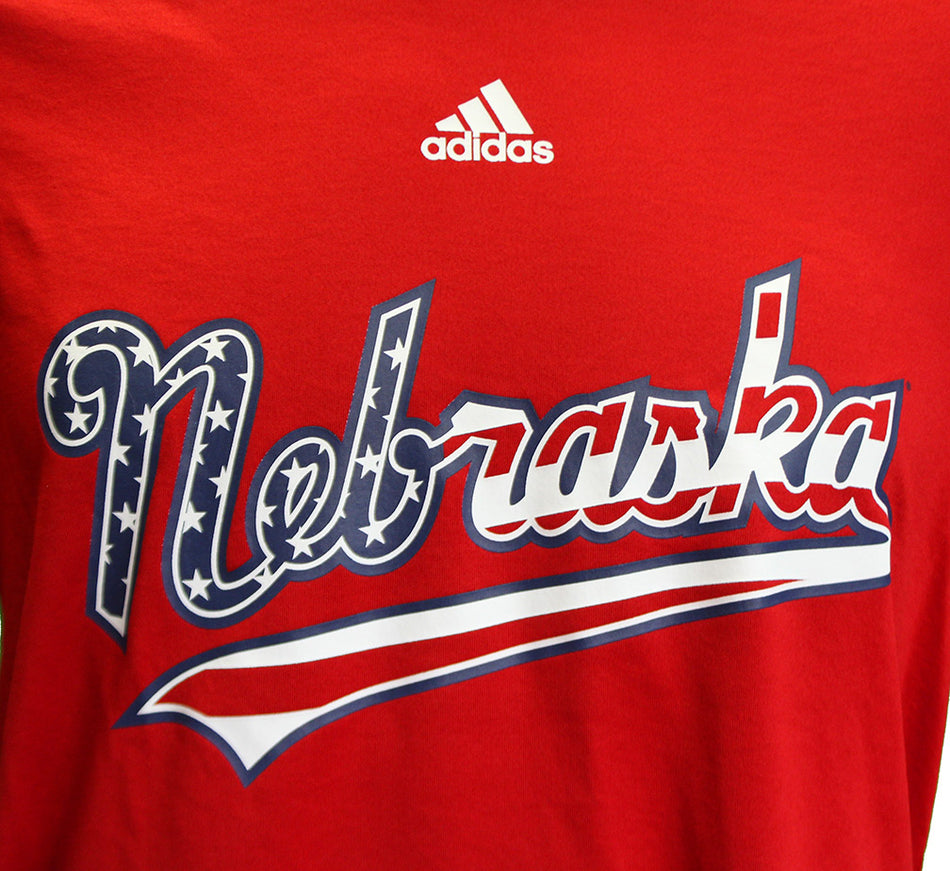 Adidas Huskers Baseball Flag Jersey Tee