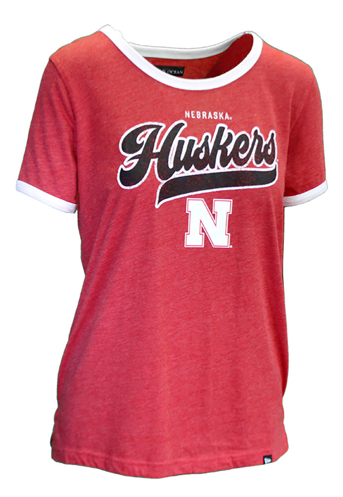 Womens Nebraska Huskers Tailsweep Ringer Tee