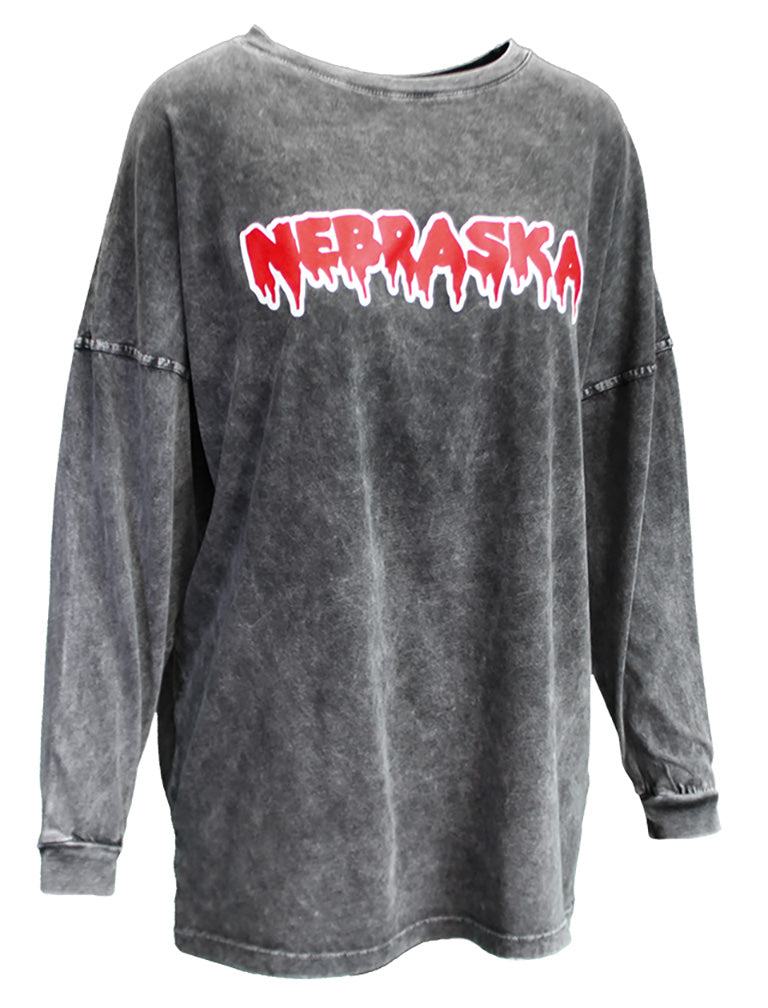 Womens Nebraska Halloween LS Big Shirt