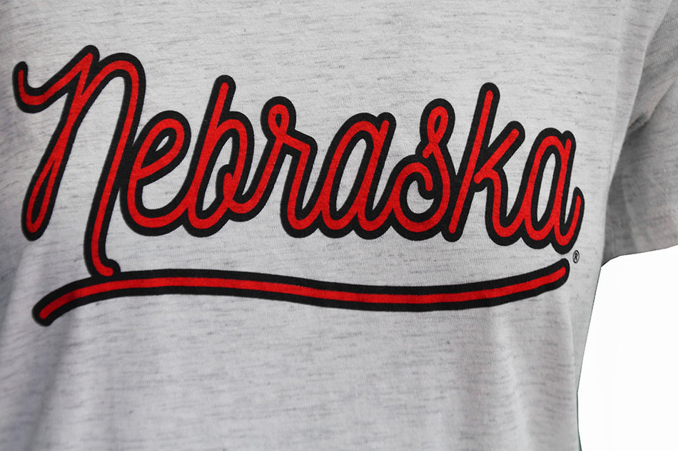 Womens Nebraska Swoop Triblend Tee