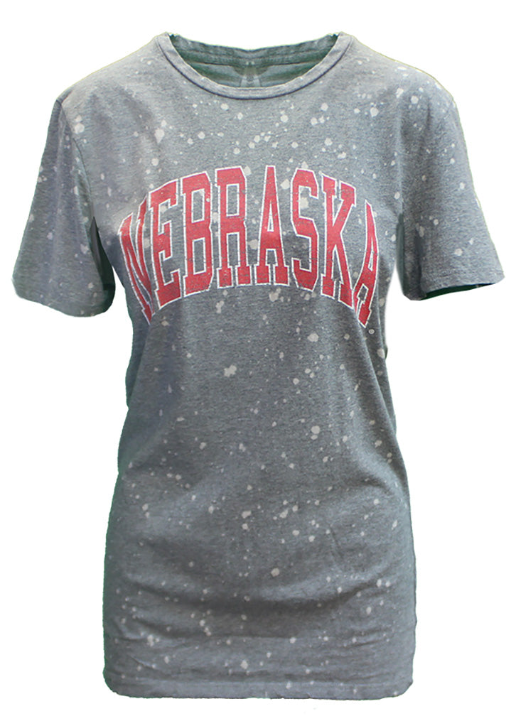 Womens Nebraska Gameday Splatter Tee