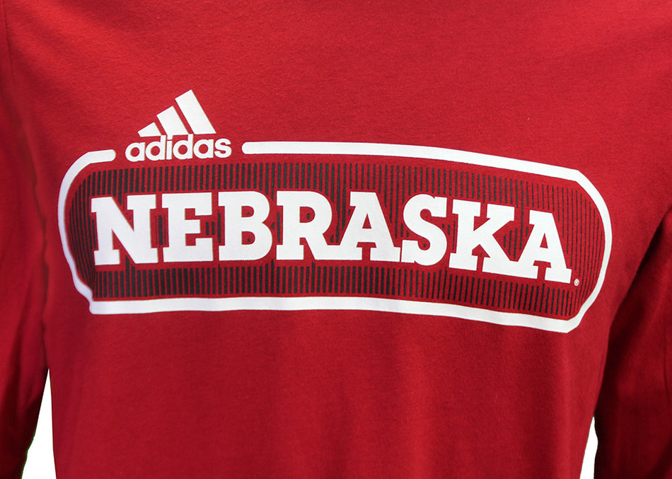 Adidas Nebraska Locker School LS Tee Red