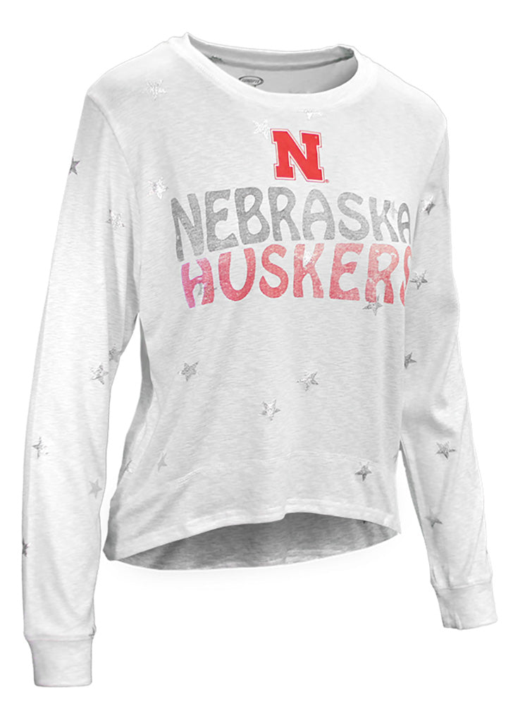 Womens Nebraska Huskers Starshine LS Crew