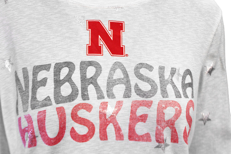 Womens Nebraska Huskers Starshine LS Crew