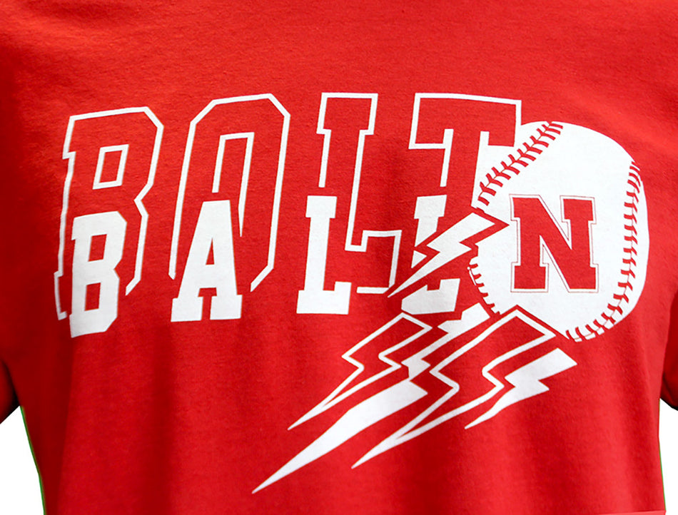 Nebraska Baseball Bolt Ball Tee