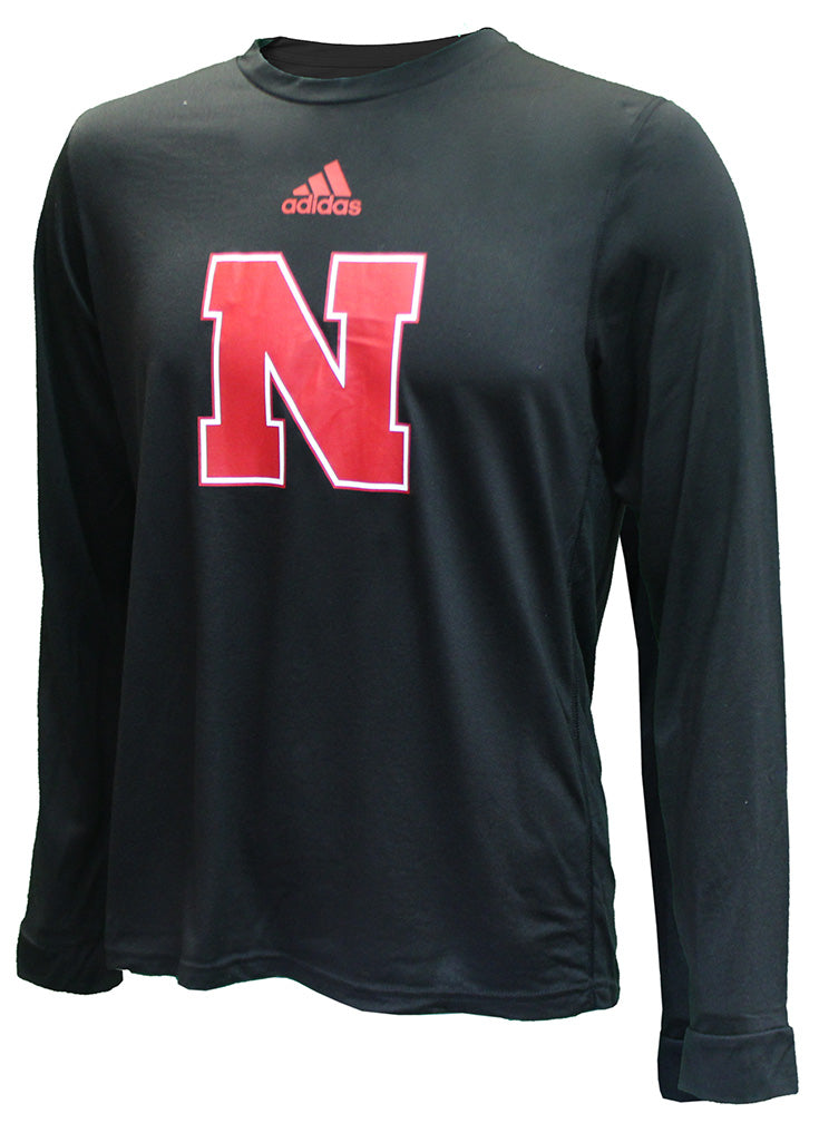 Adidas Nebraska Creator Locker Logo Iron N LS Tee - Black