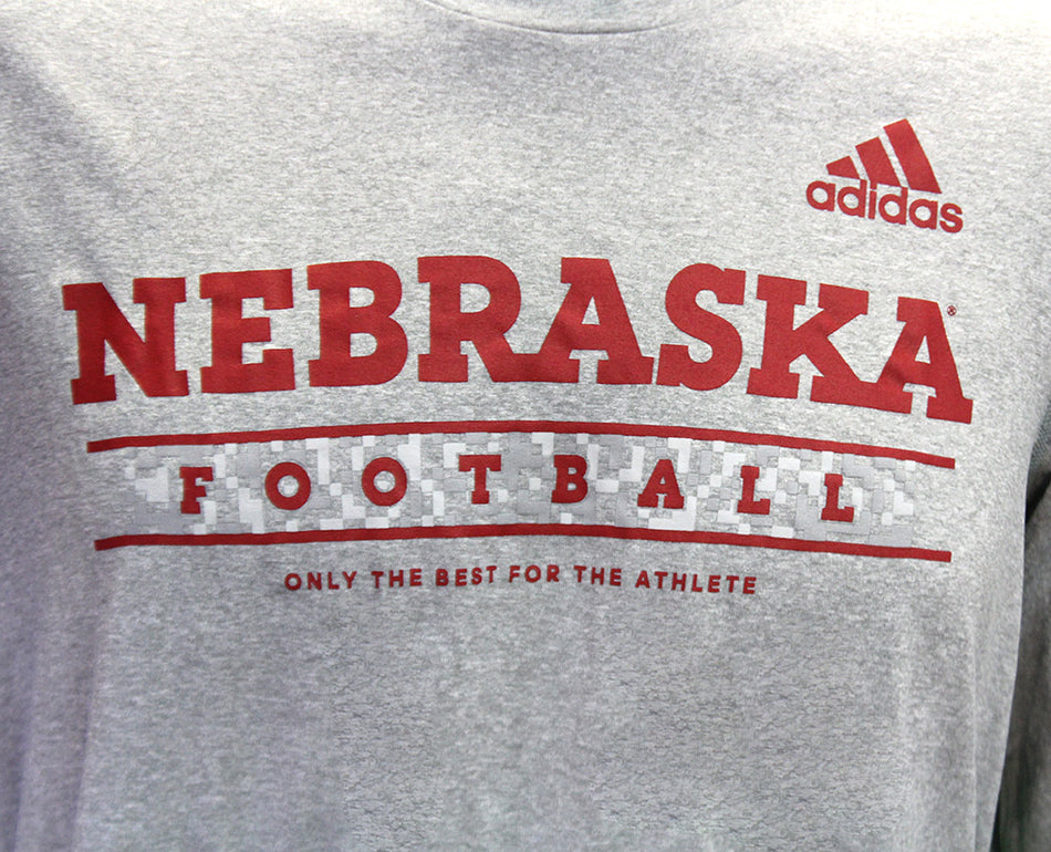 Adidas Nebraska Football Locker LS Tee - Grey