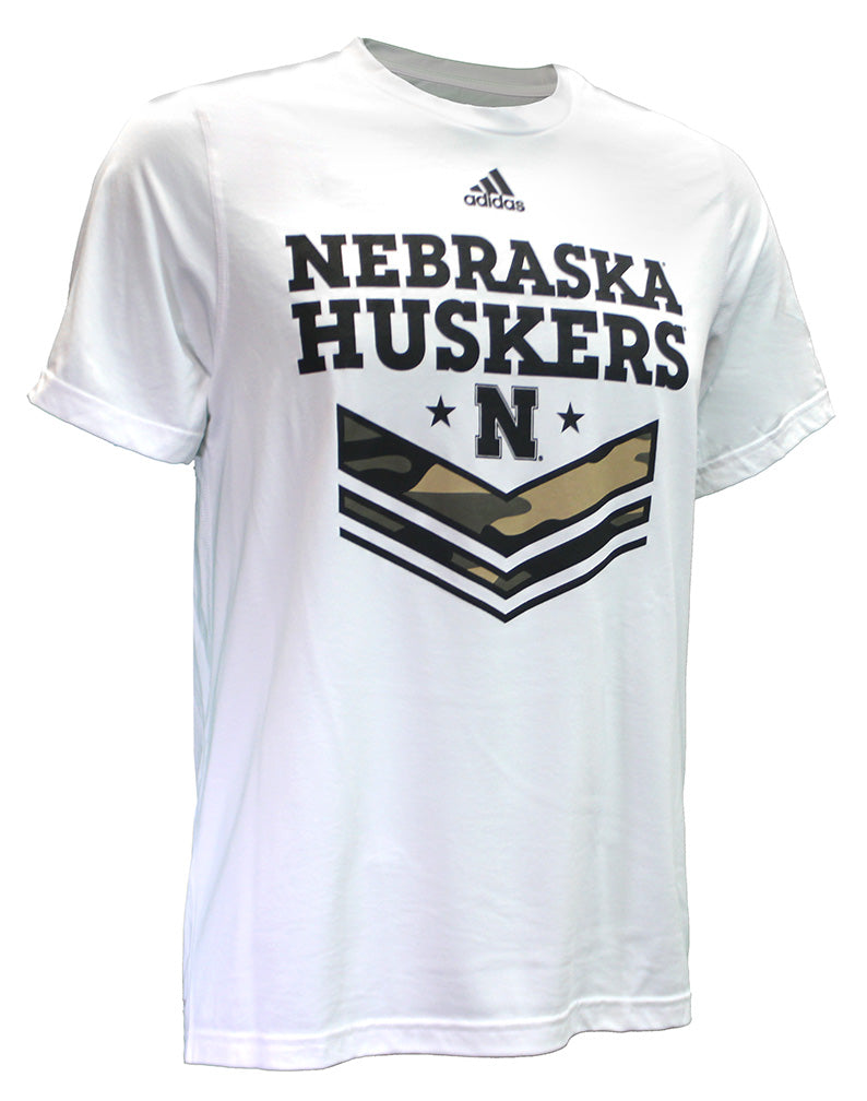 Adidas Nebraska Salute To Service Camo Tee