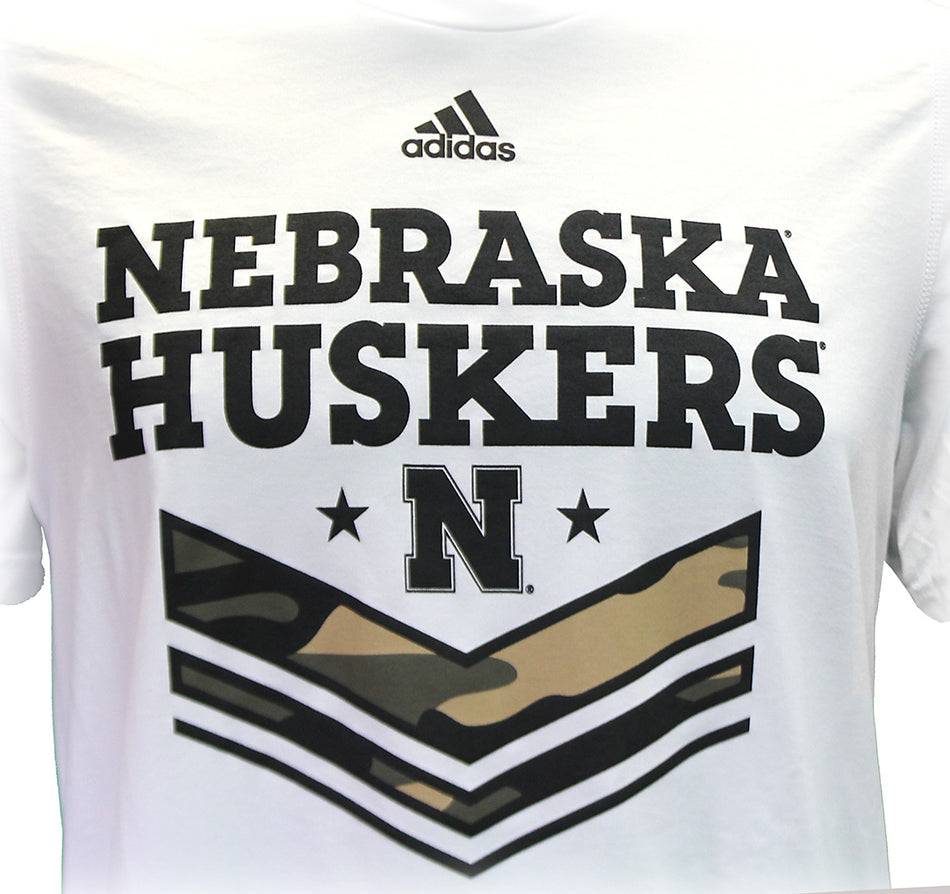Adidas Nebraska Salute To Service Camo Tee