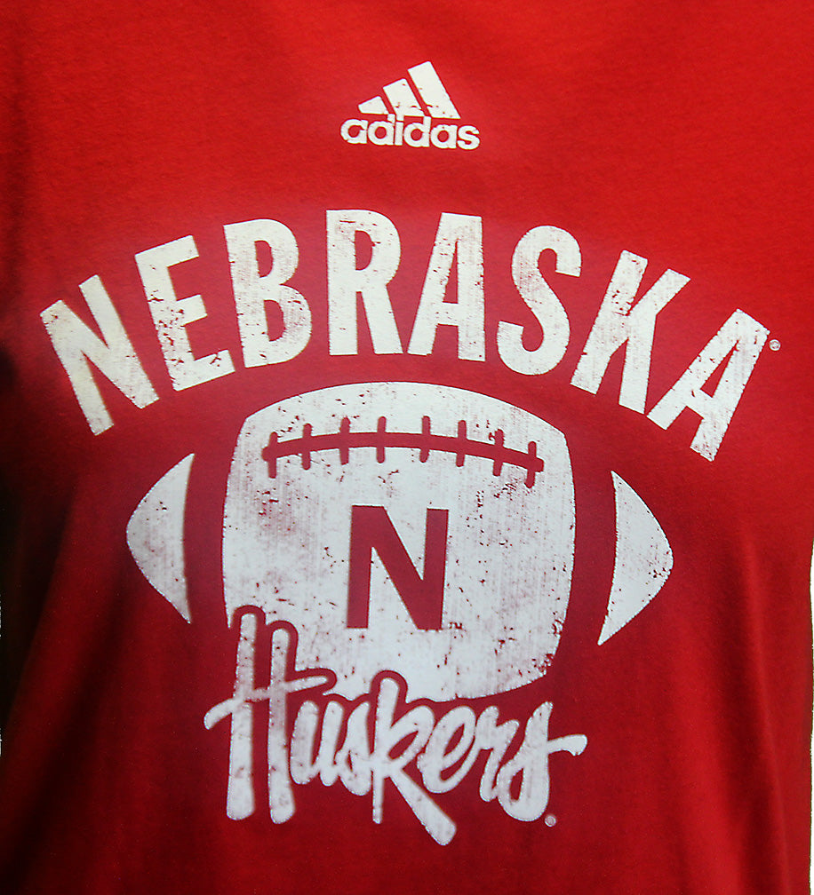 Adidas Womens Nebraska Huskers Football Tee