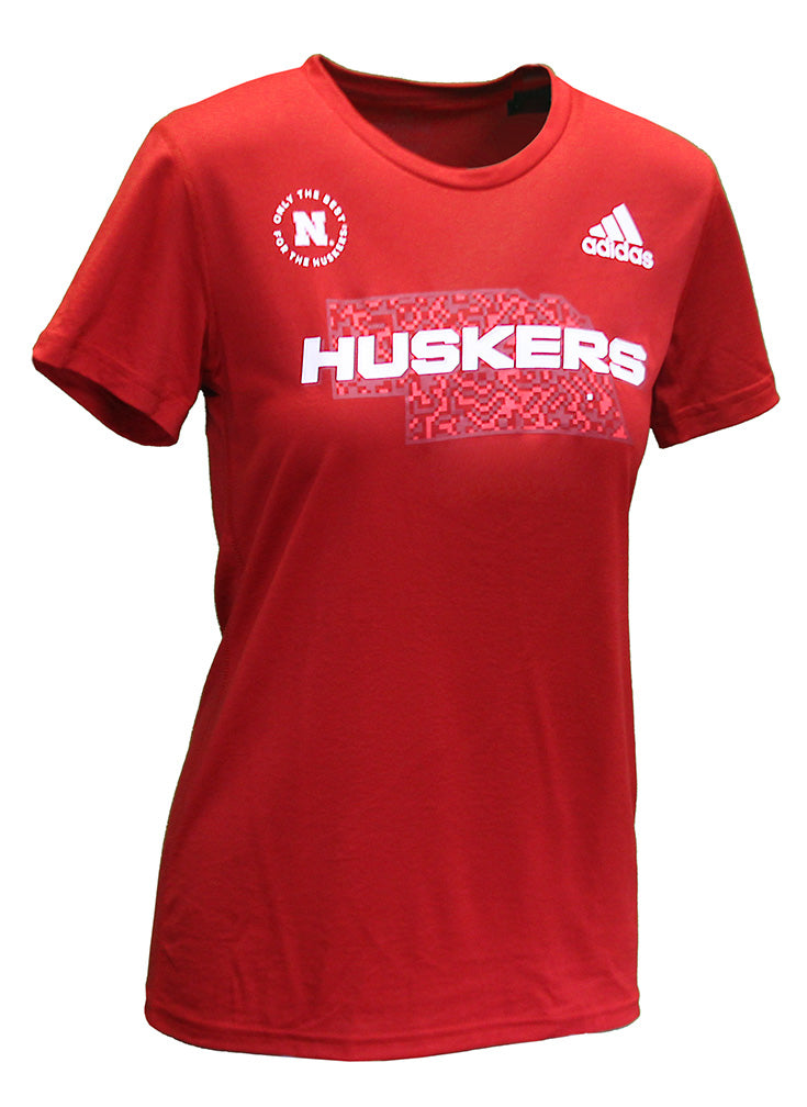 Adidas Ladies Huskers State Capital Digi Tee