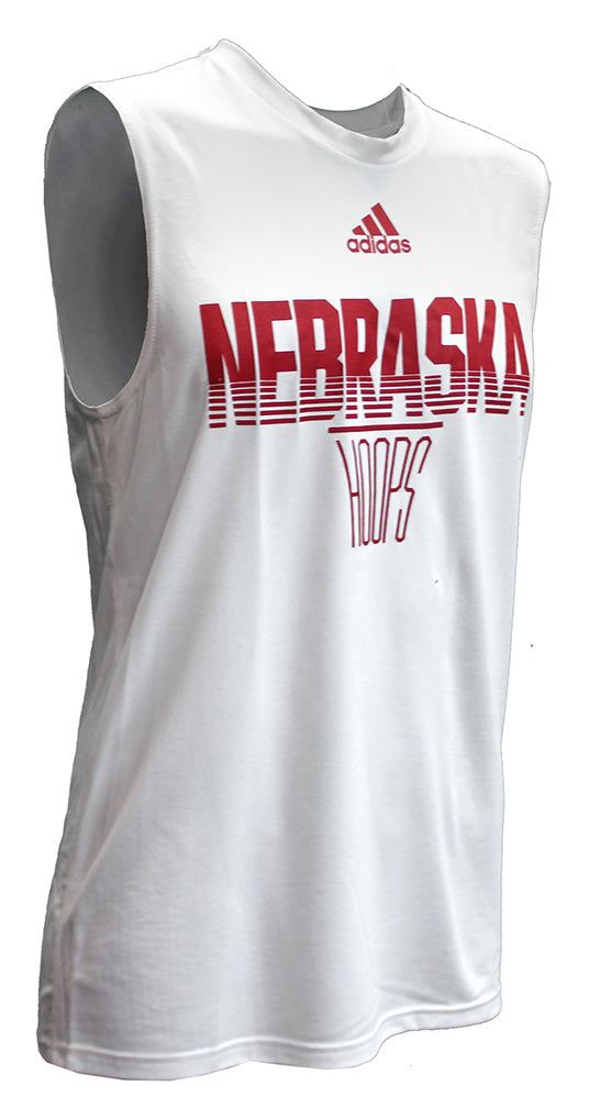 Adidas On Court Nebraska Hoops Muscle Tee