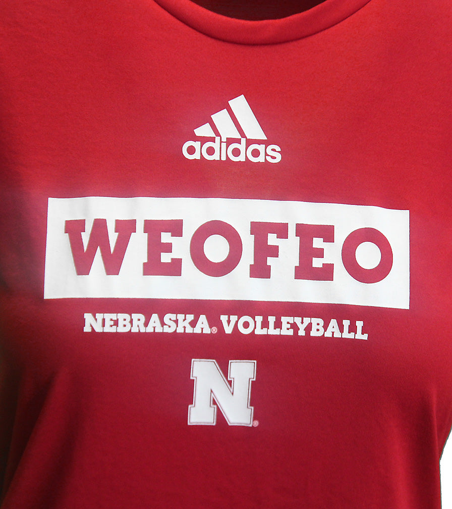 Adidas Womens Nebraska With Each Other For Each Other Volleyball Tee
