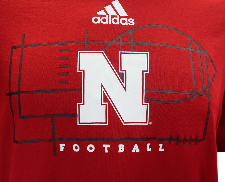 Adidas Nebraska Football Locker Lines Tee