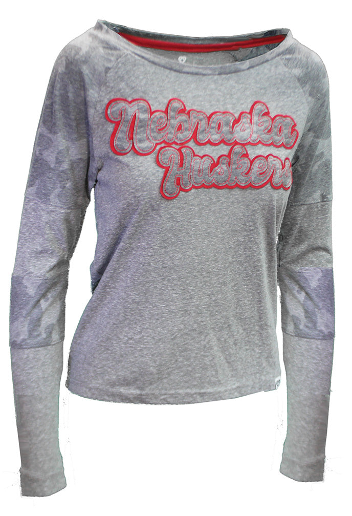 Womens Nebraska Holt LS Raglan