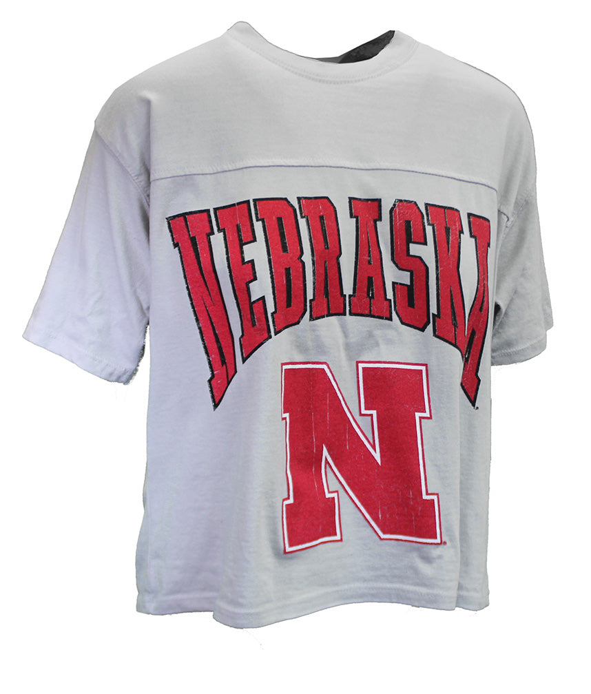 Womens Nebraska Pieced Vintage Caldwell Crop