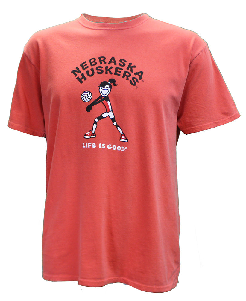Nebraska Huskers Volleyball Life Is Good Unisex Tee