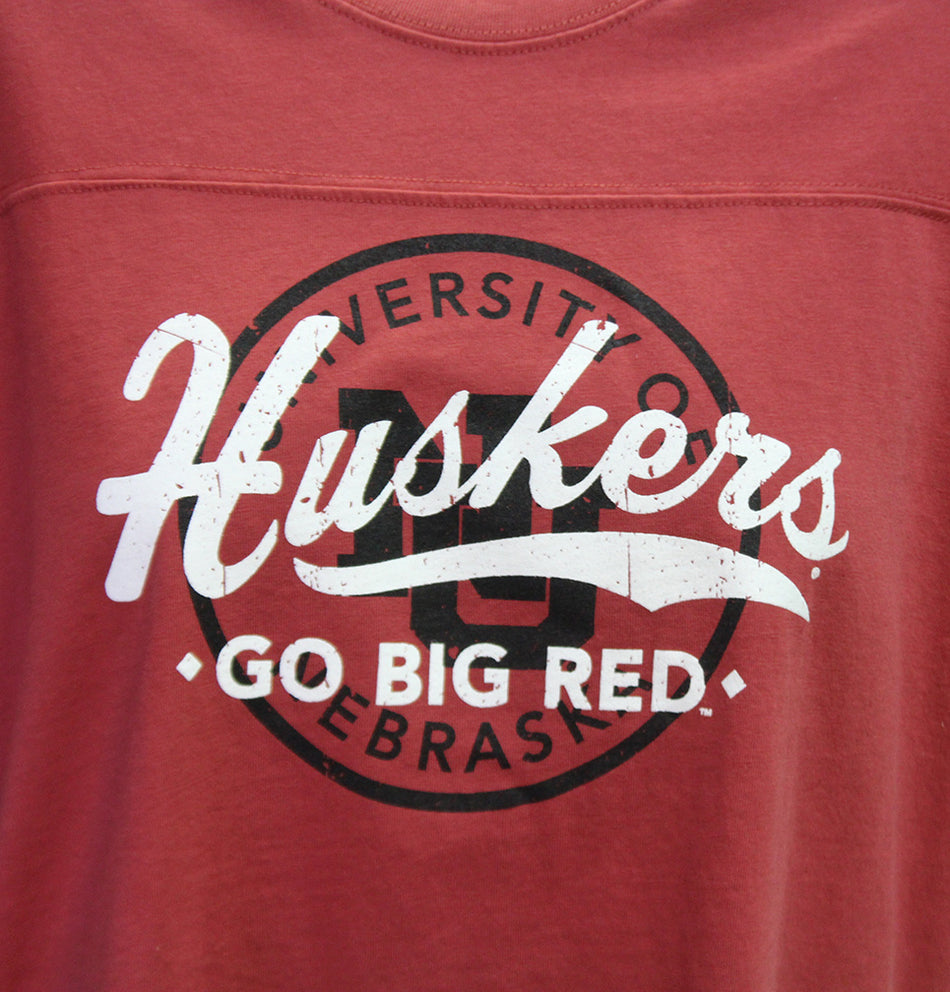 Womens Huskers Go Big Red Jersey Boxy Crop
