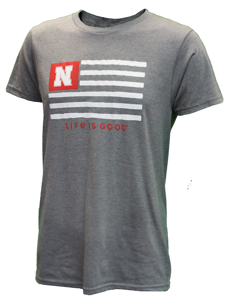 Nebraska Life Is Good Flag Tee