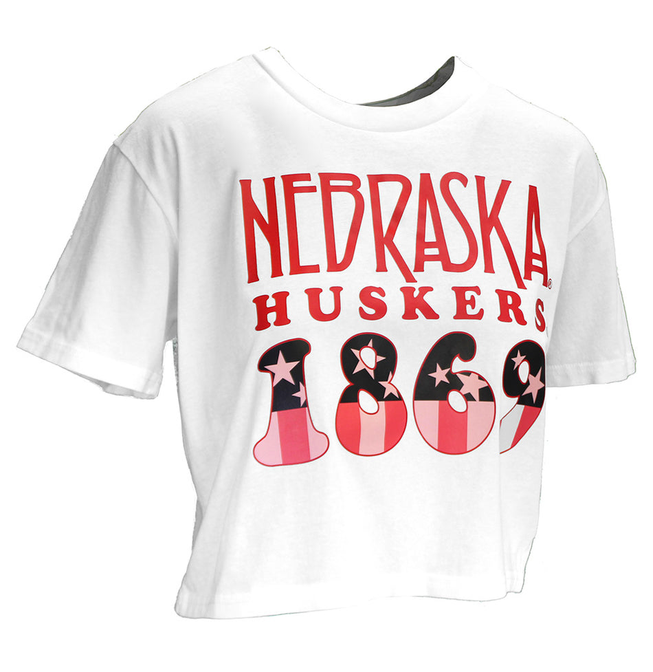 Ladies Nebraska Huskers 1869 Crop Top