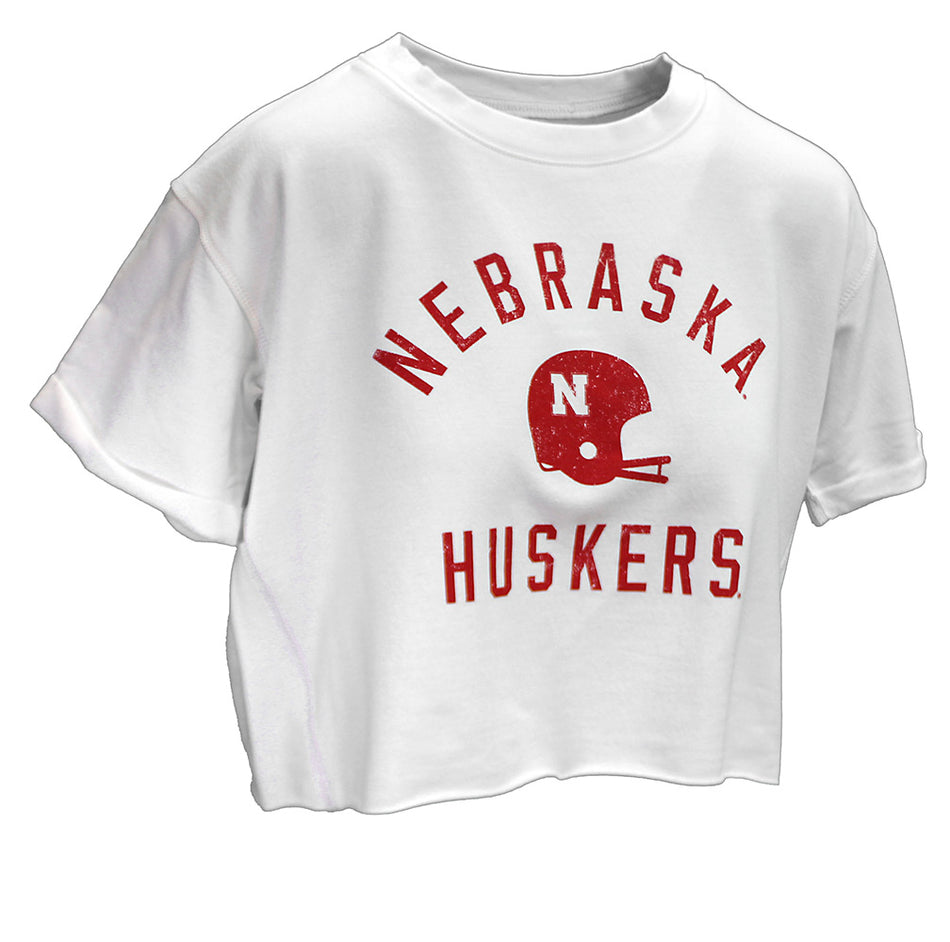 Womens Cream Cozy Nebraska Fleece Flowy Tee
