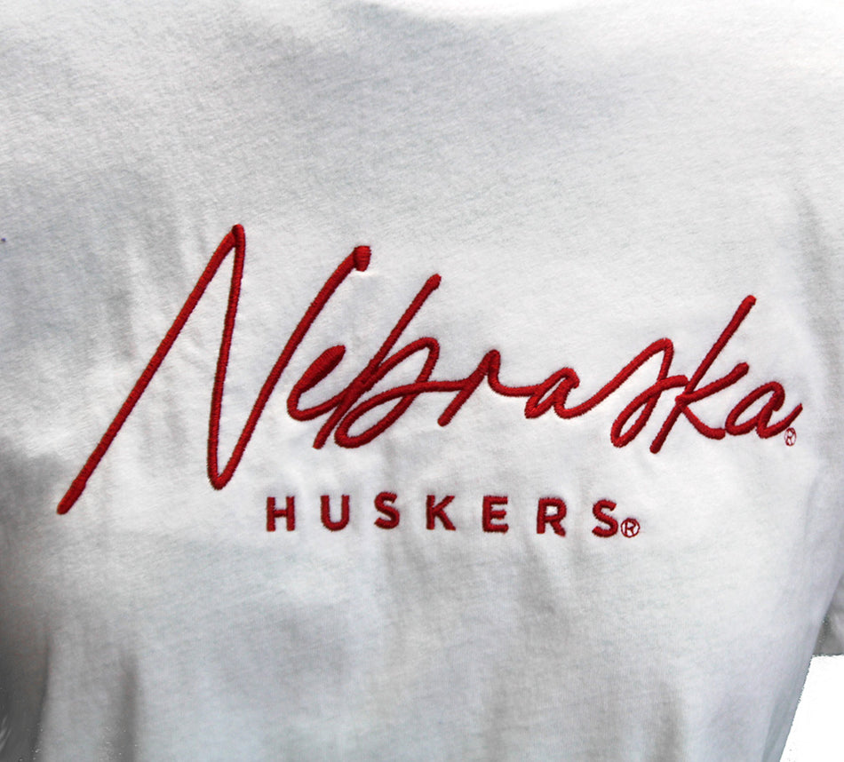Womens Nebraska Huskers Crop Top  - White
