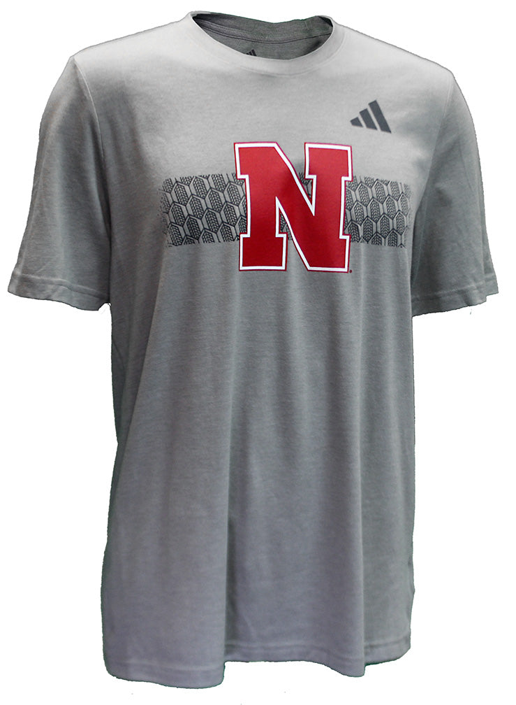 Adidas Nebraska Locker Pattern Fade Stripe Blend Tee