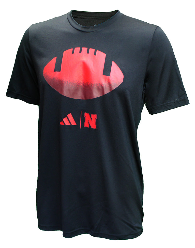 Adidas Nebraska Football Locker Spray Pregame Tee - Black