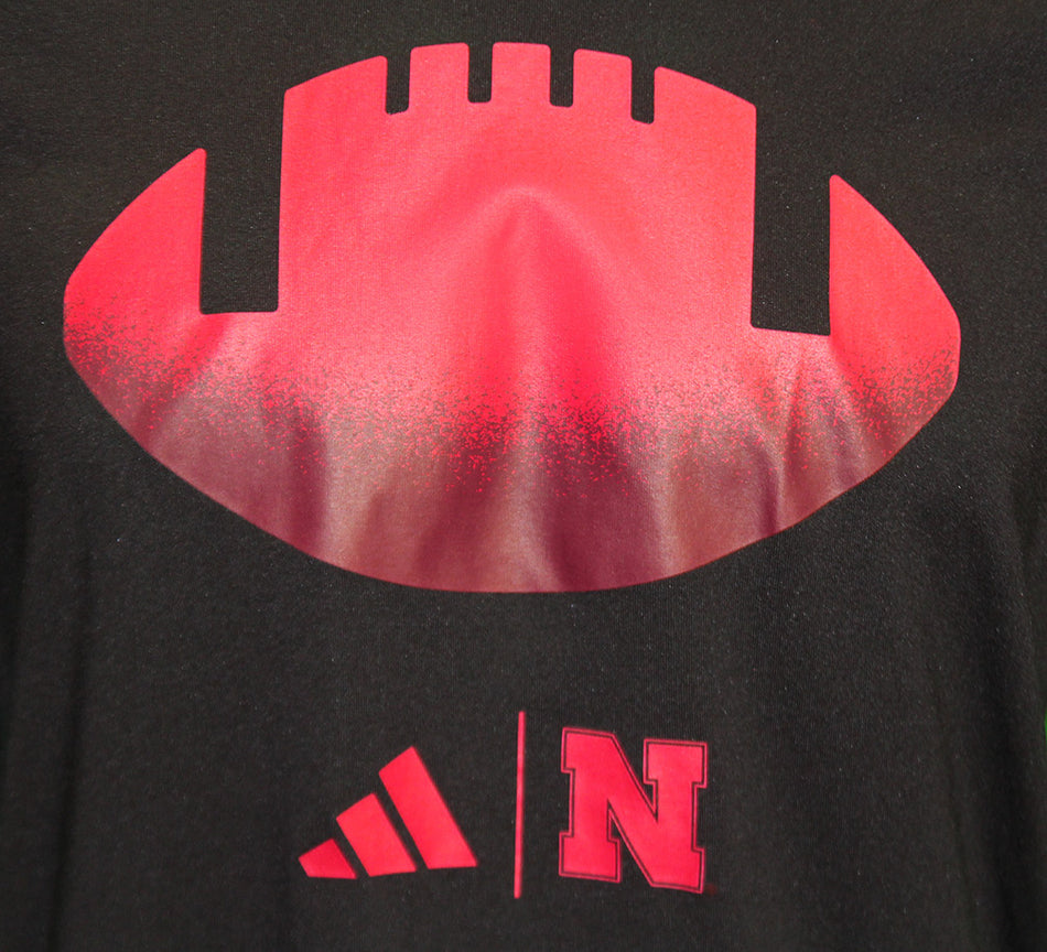 Adidas Nebraska Football Locker Spray Pregame Tee - Black