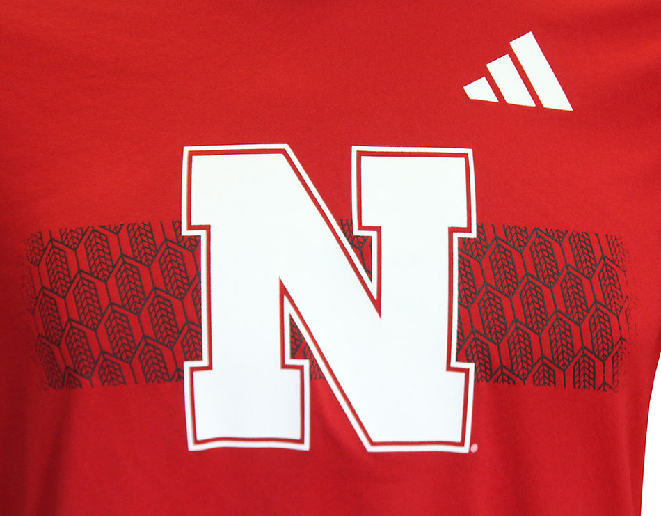 Adidas Nebraska Cornborn Pregame Tee