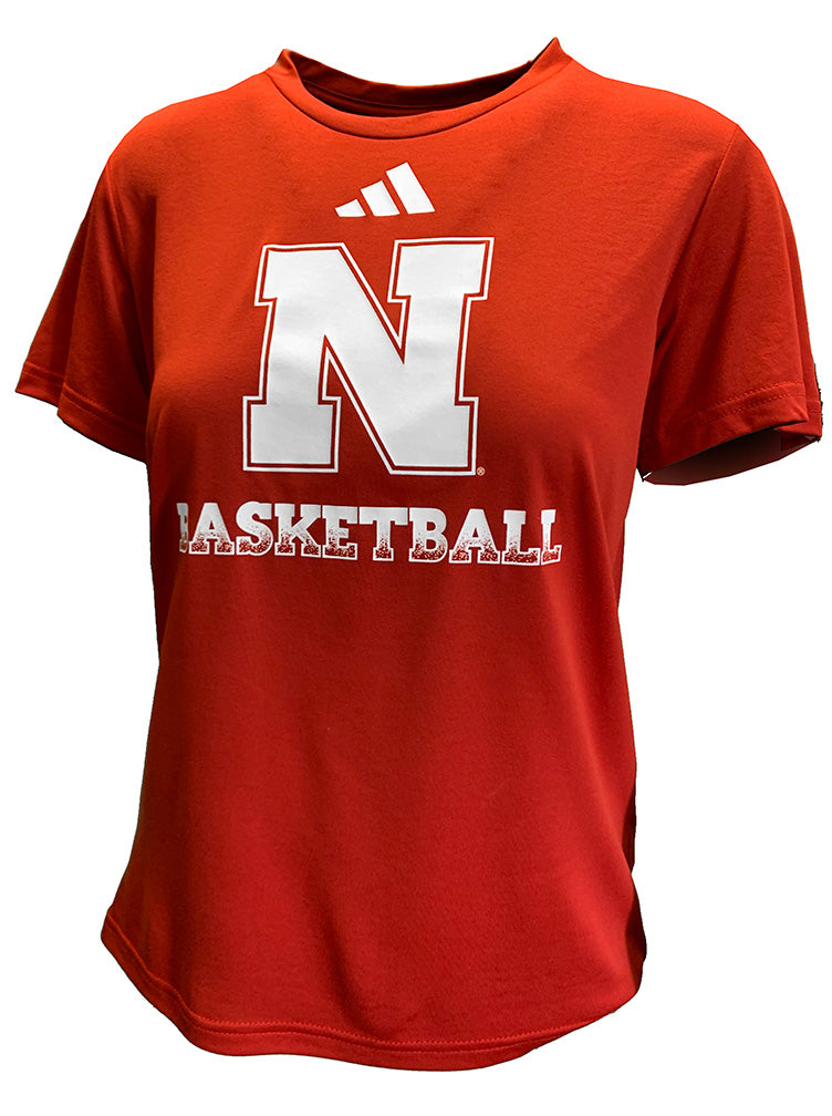 Adidas 2024 Womens Nebraska Basketball Step-Back 3 Tee