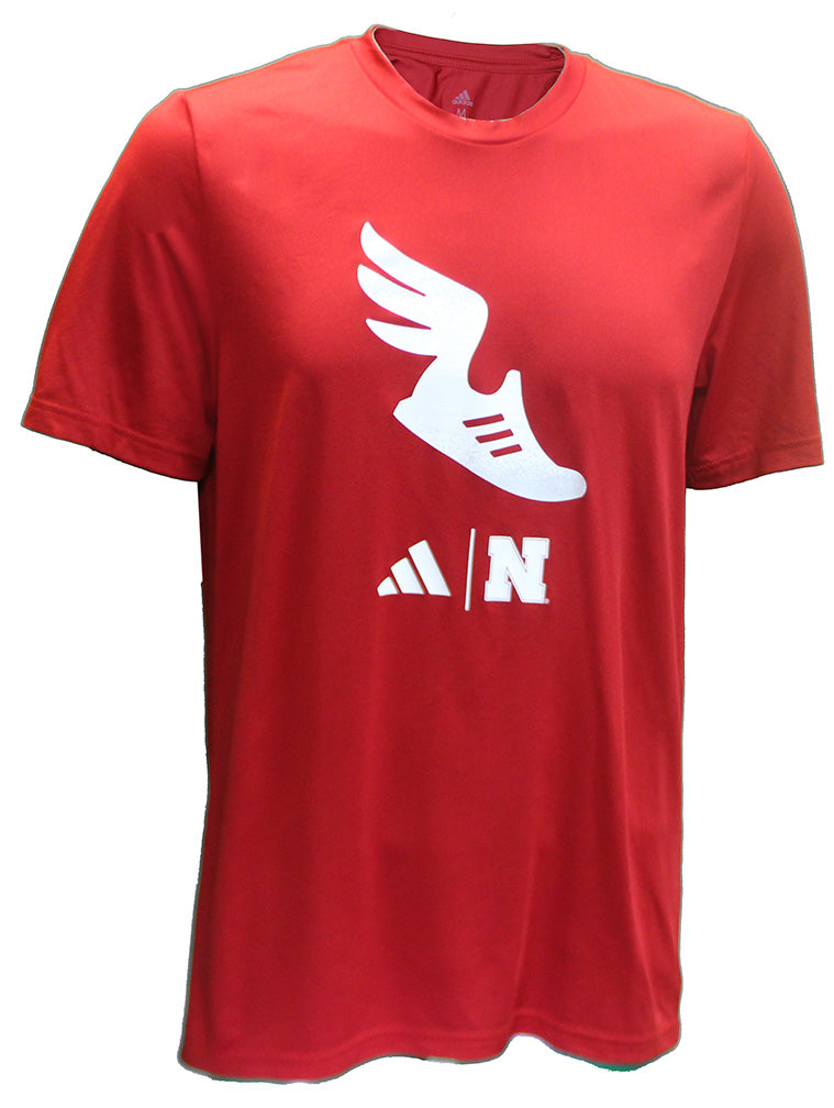 Adidas Nebraska Track N Field Pregame Tee