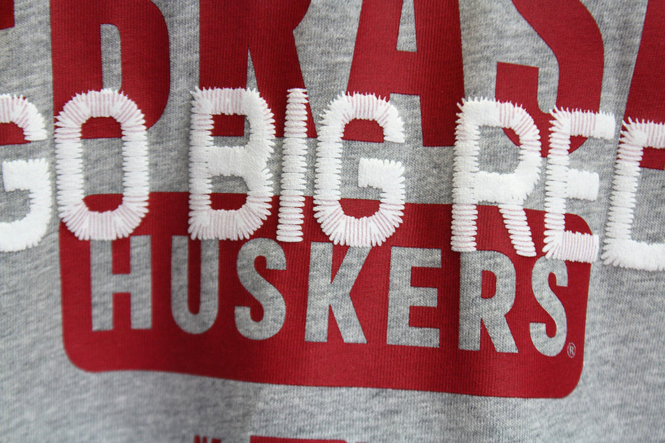 Adidas Nebraska Go Big Red Stitches Tee