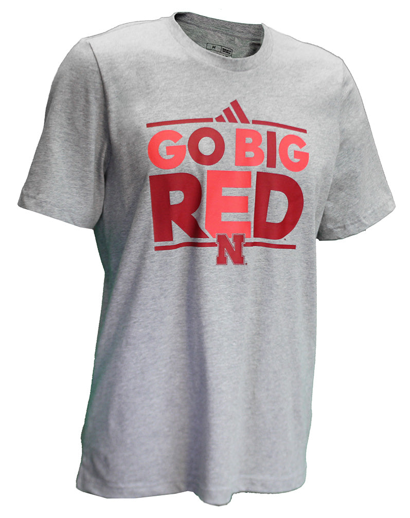 Adidas Nebraska Go Big Double Red Tee