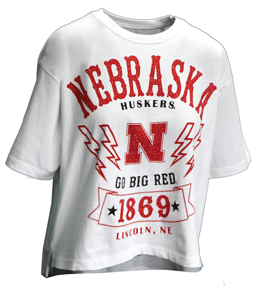 Ladies Nebraska Huskers Rock N Roll Tee