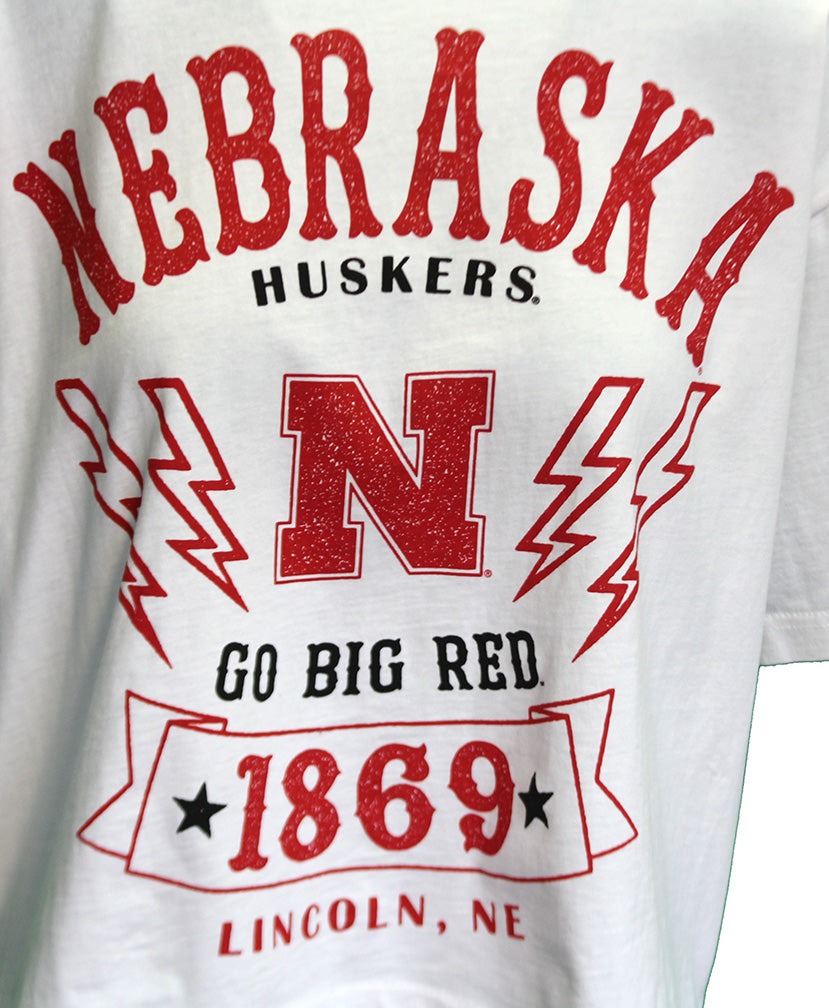 Ladies Nebraska Huskers Rock N Roll Tee