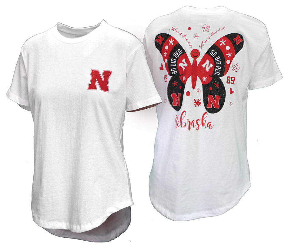 Womens Huskers Butterfly Jersey Tee